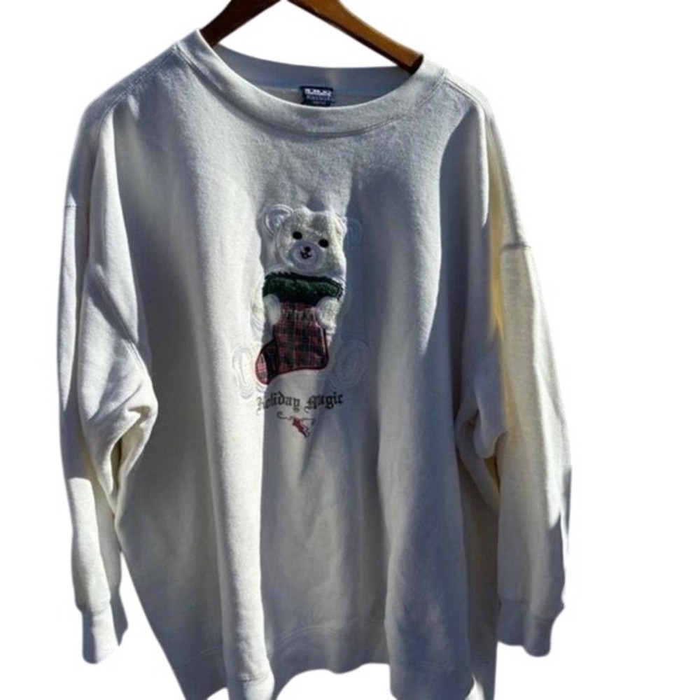 Grandma's 80s Christmas Sweatshirt with‎ Bear